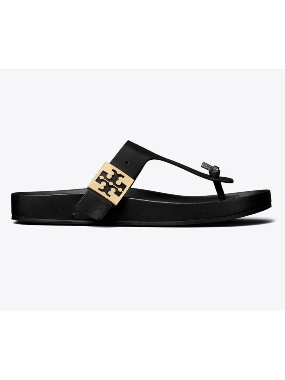 Tory Burch Mellow T-Strap Sandals Perfect Black Size 7